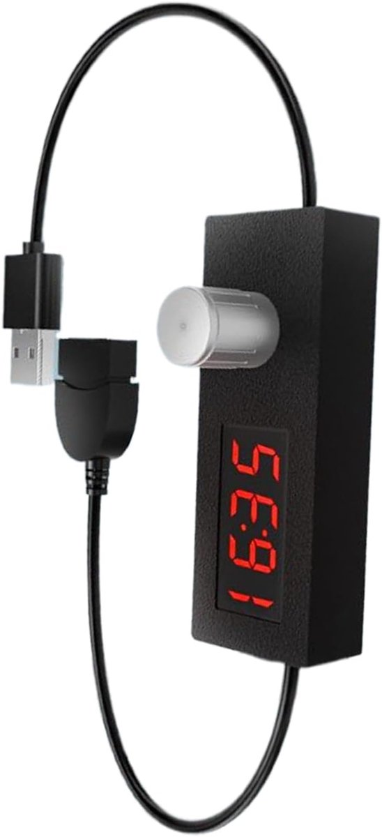 Digitale Timer Kabel - USB Schakelaar - Energie Besparen - Instelbare Tijd - 70cm Lengte - Zwart