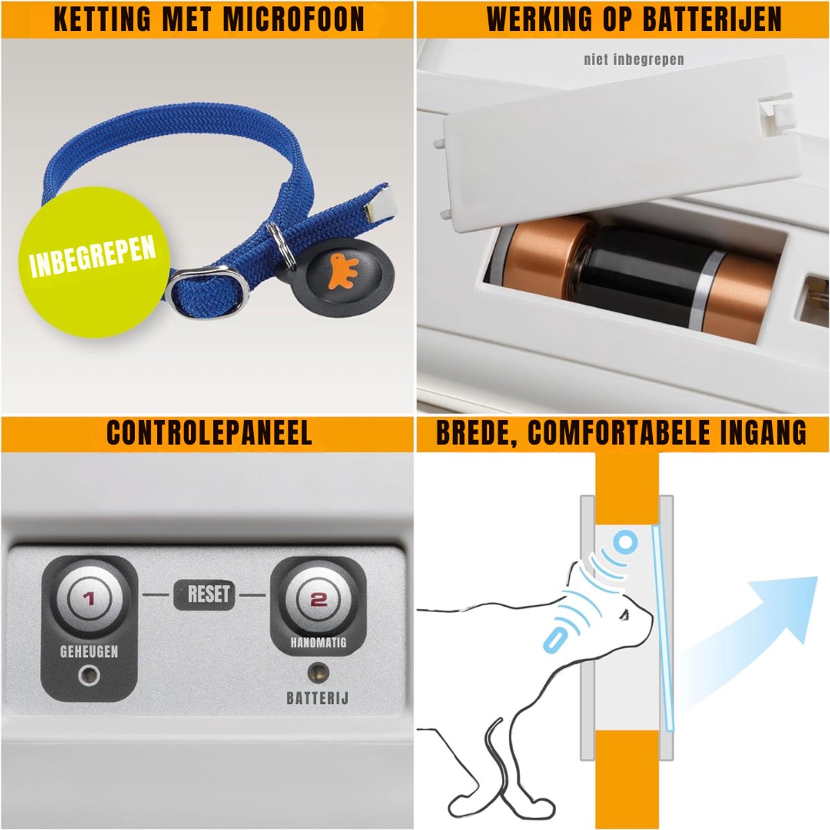 SVN® Kattenluik Met Chipherkenning - Kattenluik chip - Kattenluik met Microchip – Wit - 32cm x 27cm x 32cm thumbnail 2