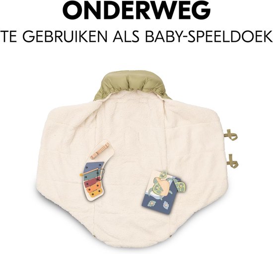 Baby Nest Voetenzak - Babynestje Draagzak - Voor Kinderwagen - 3-in-1 Functie - 85 x 40 cm - Teddy Fleece Groen — afbeelding 5