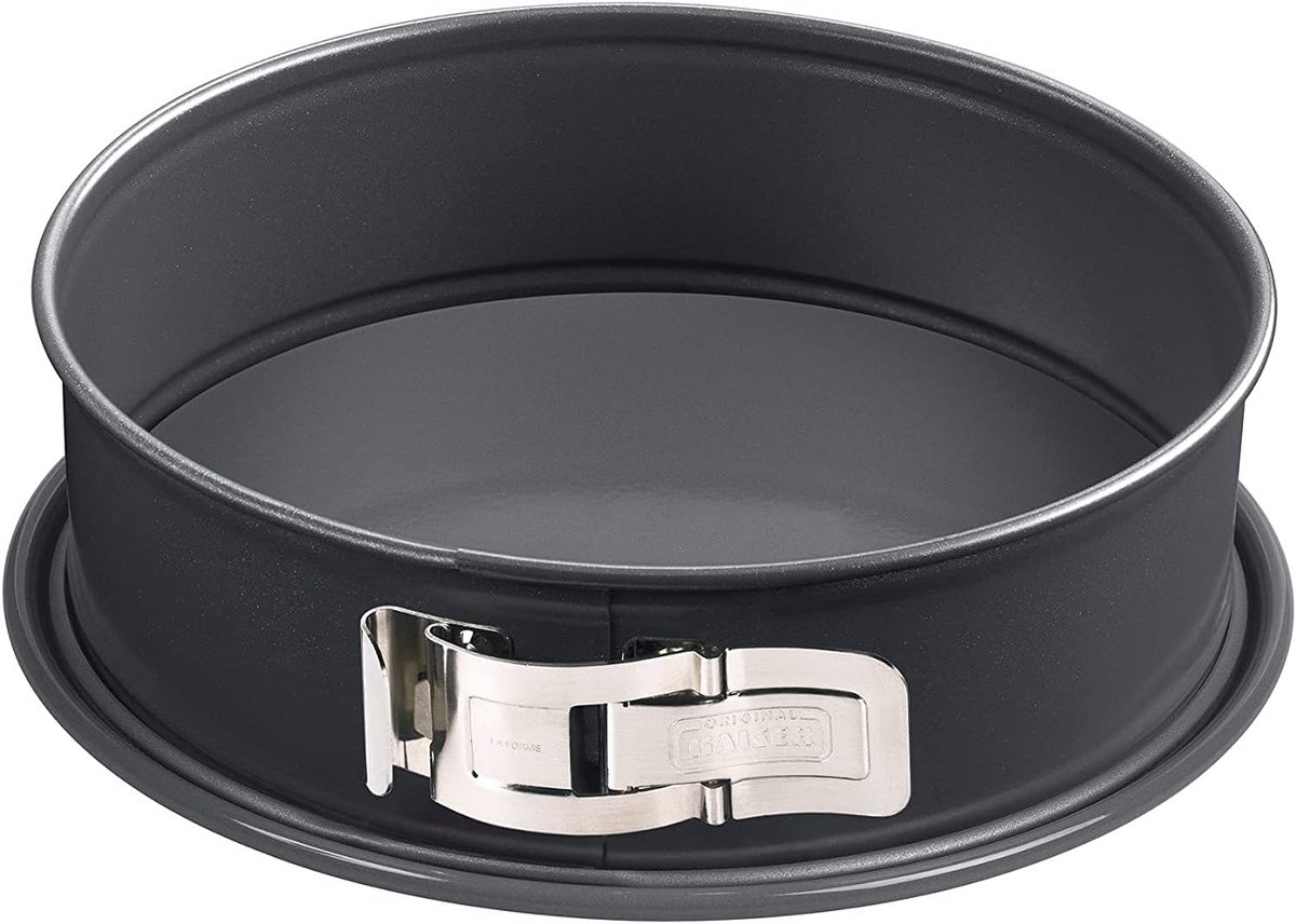 Springvorm Rond - Bakvorm Taart - Zelf Bakken - Snijbestendige Bodem - 28 cm Diameter - Zwart