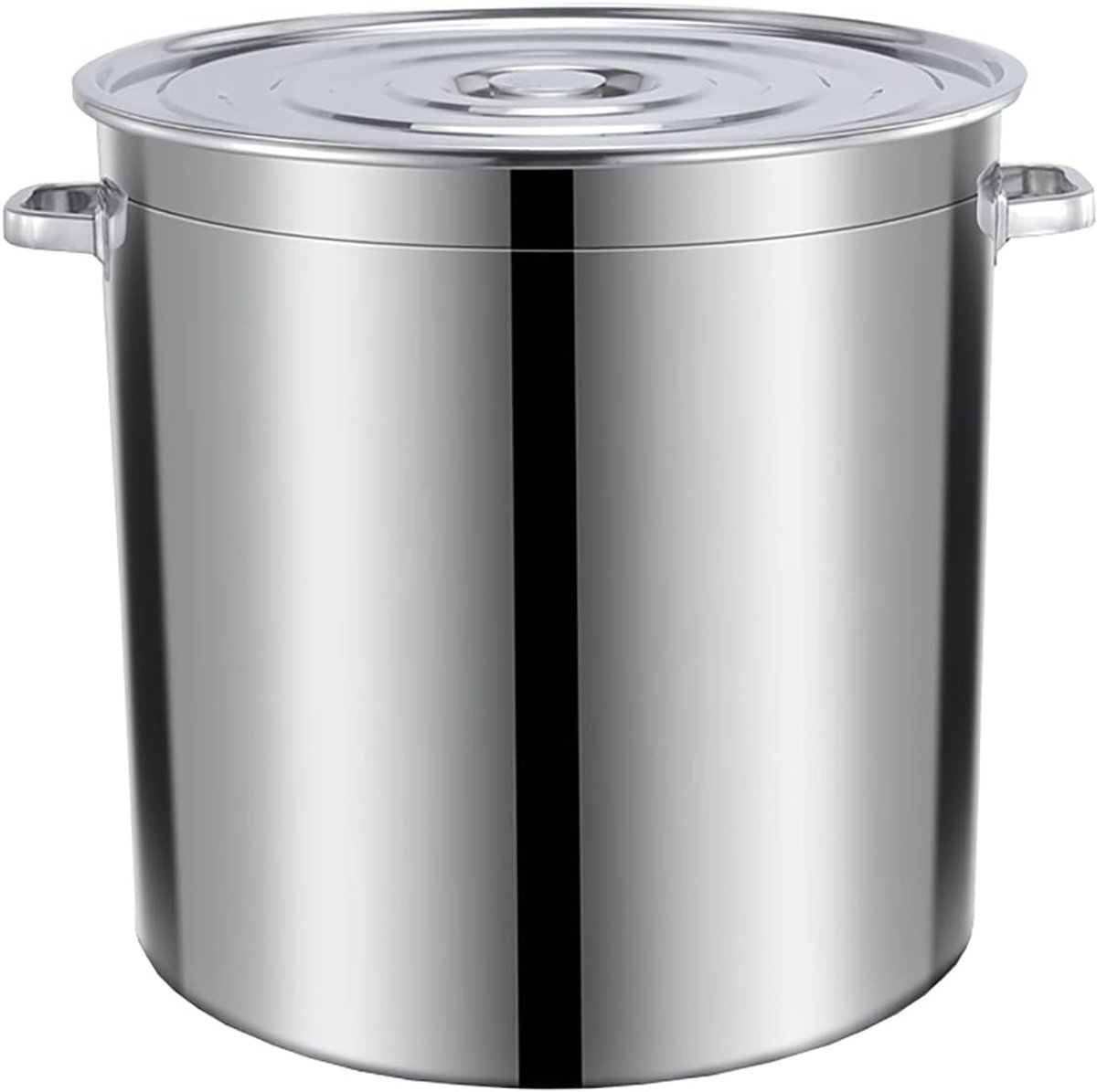 Kookpan RVS - Soeppan Stoofpan - Grote Maaltijden Bereiden - Met Deksel en Handgrepen - 30 x 30 cm - Zilver