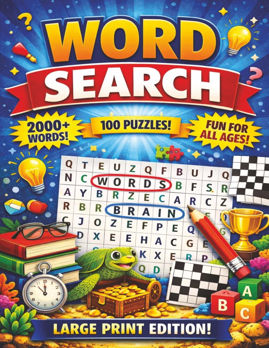 Woord Zoek Puzzelboek - Grote Letter Puzzels - Hersenen Trainen - 100 Unieke Puzzels - 21x28 cm