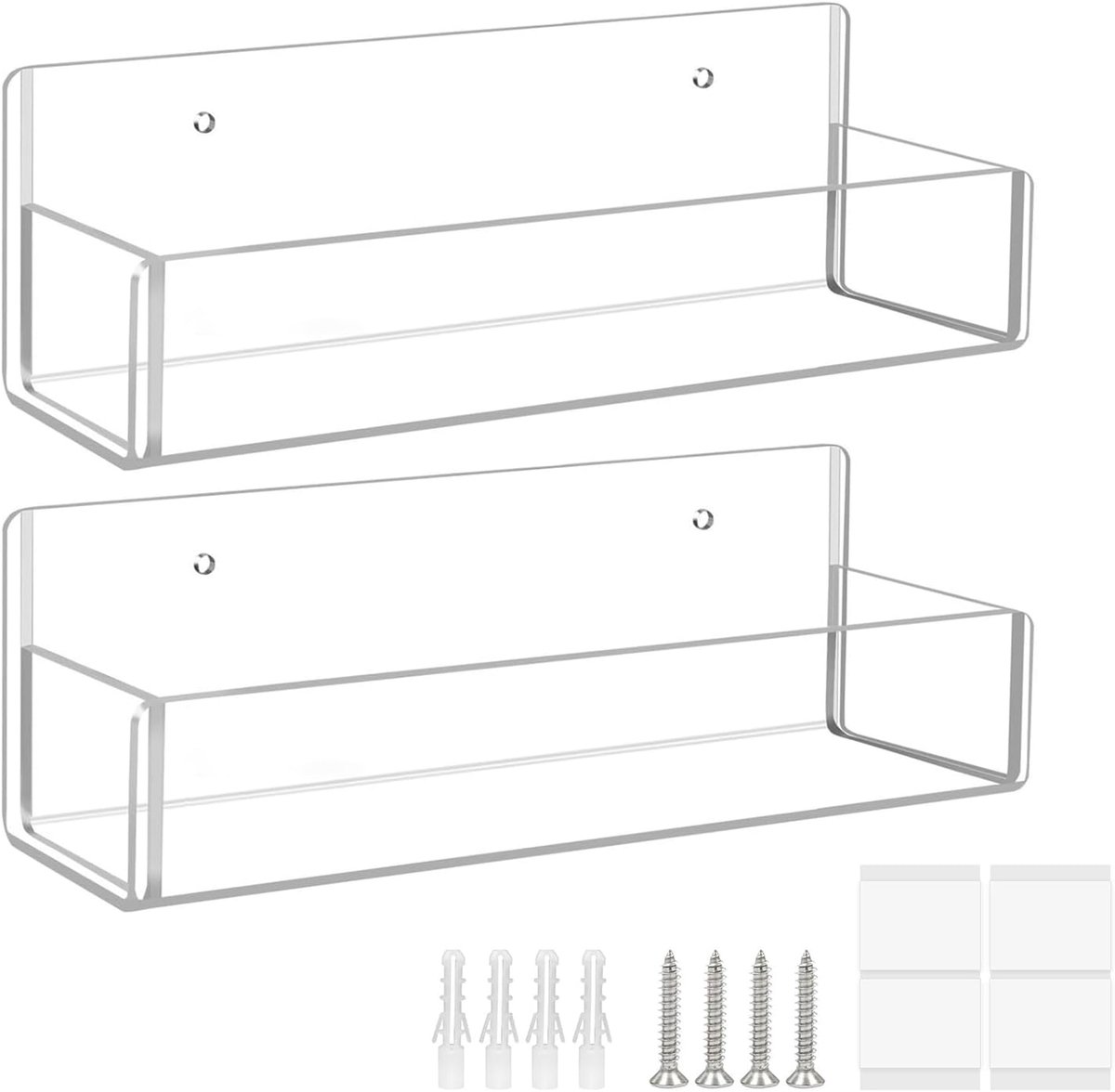 Kruidenrek - Opslaghouder - Keuken organiseren - 2 Transparante Planken - 9 inch - Transparant