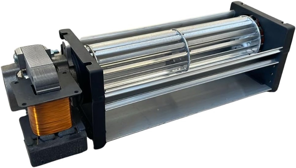 Tangentiaalventilator Pelletkachel - Ventilator - Verwarming Optimaliseren - Speciaal Hoge Temperaturen - 26 x 8 x 10 cm - Grijs
