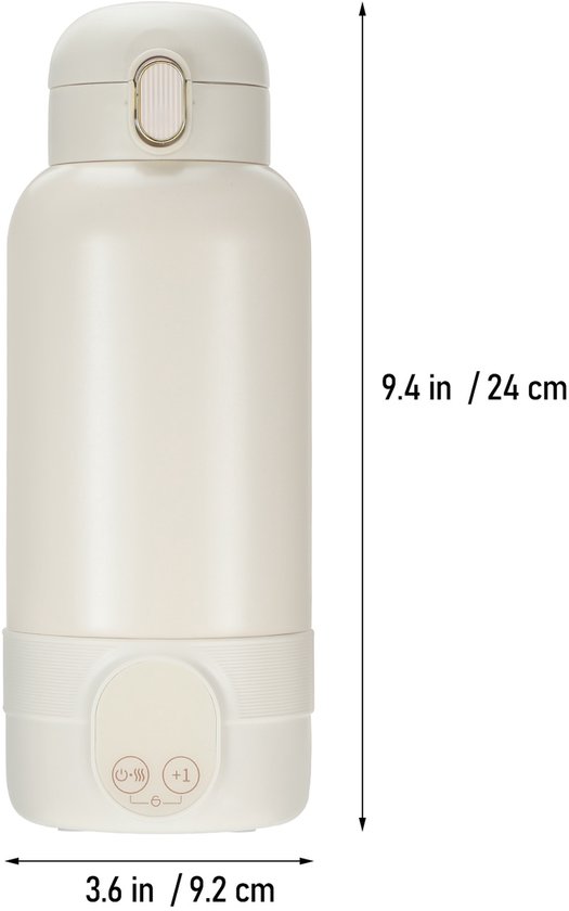Draagbare Flesverwarmer voor Onderweg - 500ml 2 min Snelle Verwarming - 6 Temperatuurstanden (37-55°C) - Oplaadbaar & Geschikt voor Borstmelk en Flesvoeding - Wit van Merkloos — afbeelding 4