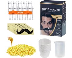 Neushaar Verwijder Set - Neus Wax Kit - Zelf Ontharen - Inclusief 20 Applicators
