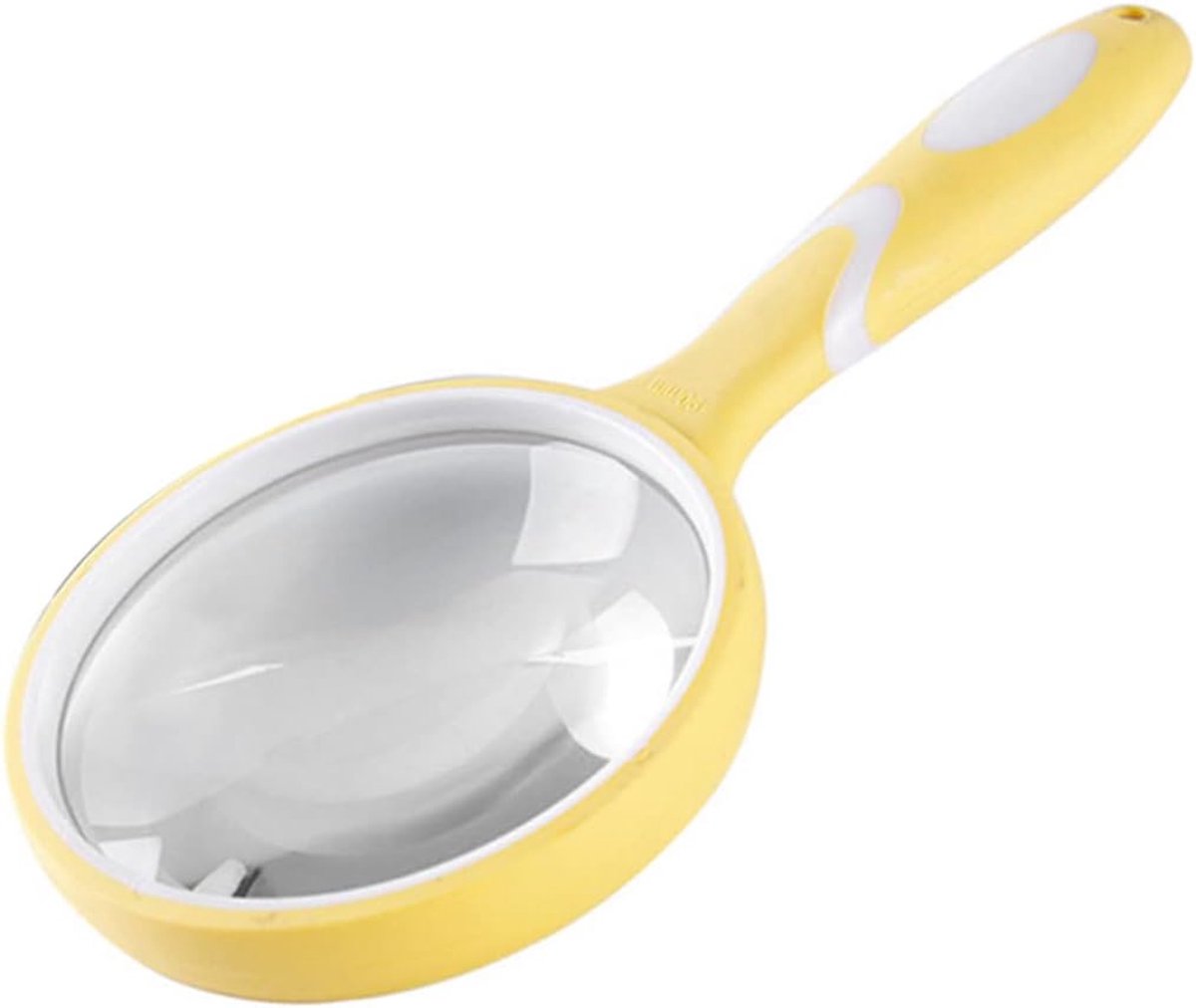 Leesloep Handheld - Vergrootglas - Natuur Verkenning - Rubberen Handgreep - 21x10cm - Geel