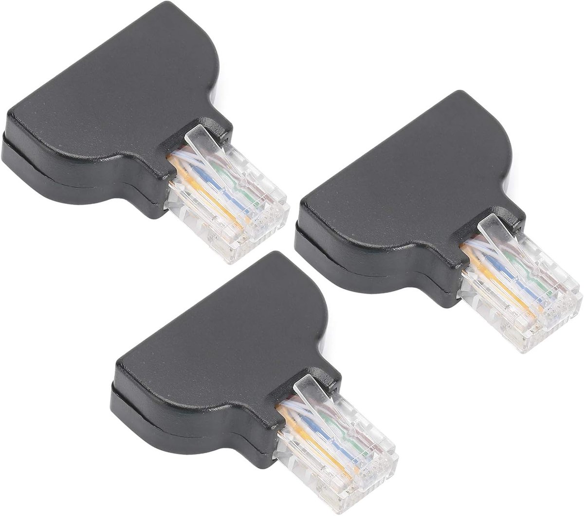 RJ45 Adapterstekker - UTP Kabel Splitter - Netwerk Installatie - 3 Stuks Inclusief - Compact Ontwerp - Zwart