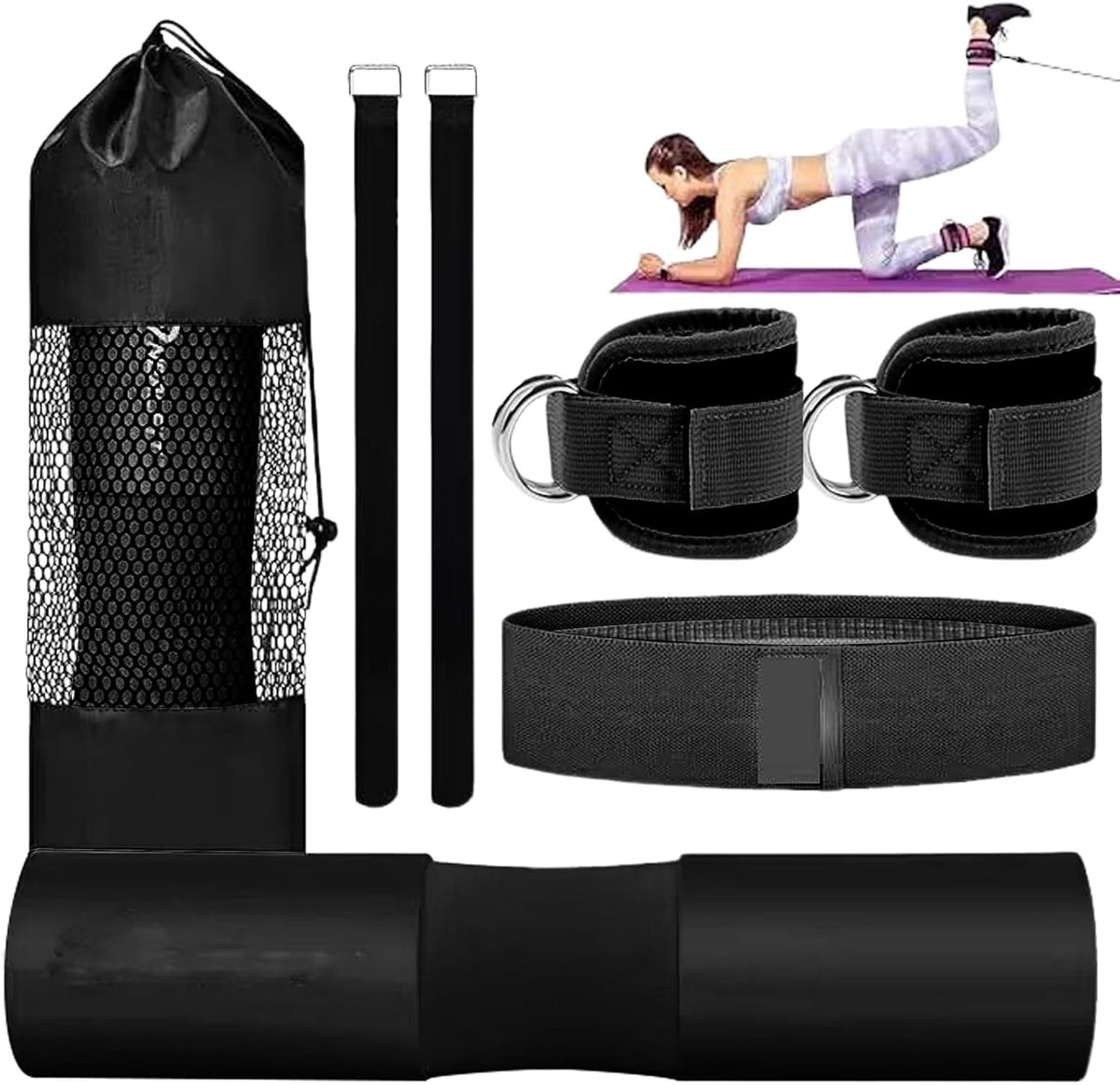 Heupstoot Kussen - Stang Steun - Krachttraining Billen - Compleet Trainingspakket - 49 x 16 x 10 cm - Uniek Kenmerk