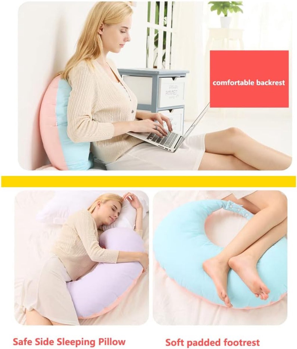 Verpleegkussen met babykussen - Borstvoedingskussen babysteun - Comfortabel voeden ontspannen - Afneembare wasbare hoes - Paars