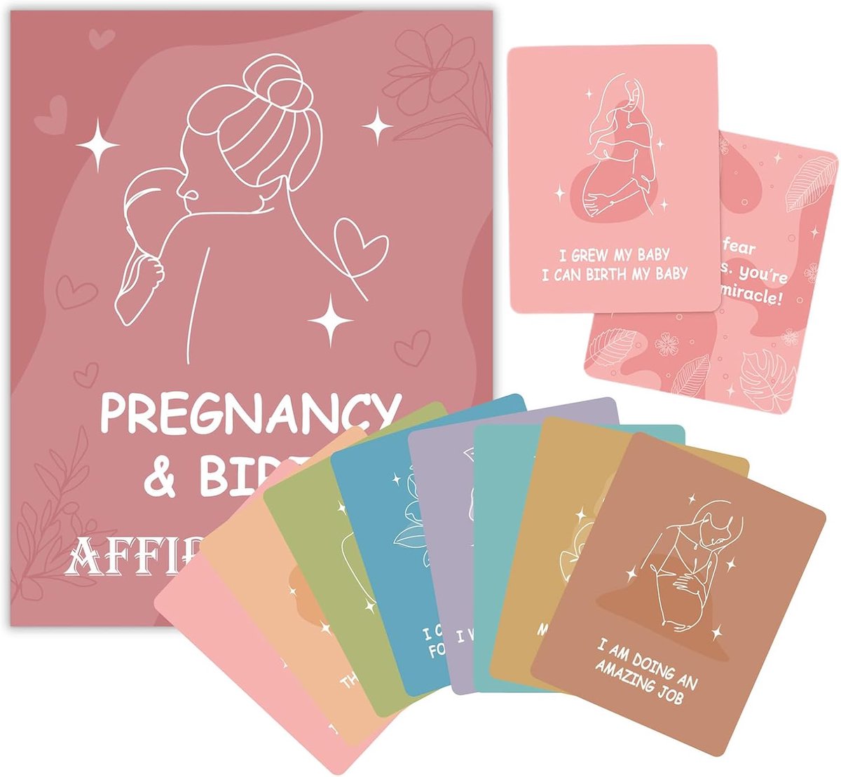 Affirmatie Kaarten - Mindfulness Kaarten - Nieuwe Moeder - 50 Stuks - 8.8 x 11.5 cm