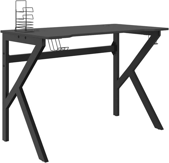 Gaming bureau - Computer tafel - Optimaal gamen - K-frame stabiliteit - 110 x 60 x 75 cm - Zwart rood — afbeelding 5