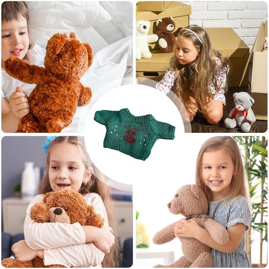 Poppenkleding Set - Verkleedkostuum - Feestdagen Decoratie - Lichtgewicht Stof - 10x10x1 cm - Donkergroen Eland — afbeelding 4