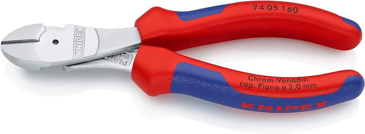 Kracht-zijsnijtang - Professioneel Gereedschap - Hard Materiaal Snijden - 20% Krachtbesparing - 160 mm - Geel