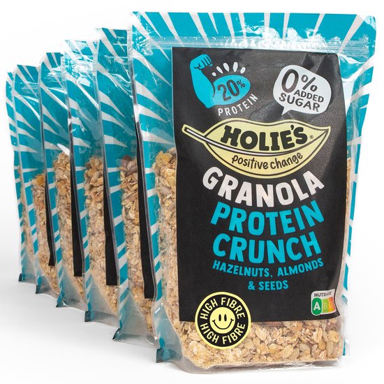Holie's Protein Crunch Granola - suikervrij ontbijt met 20% eiwit - 6x 350gr