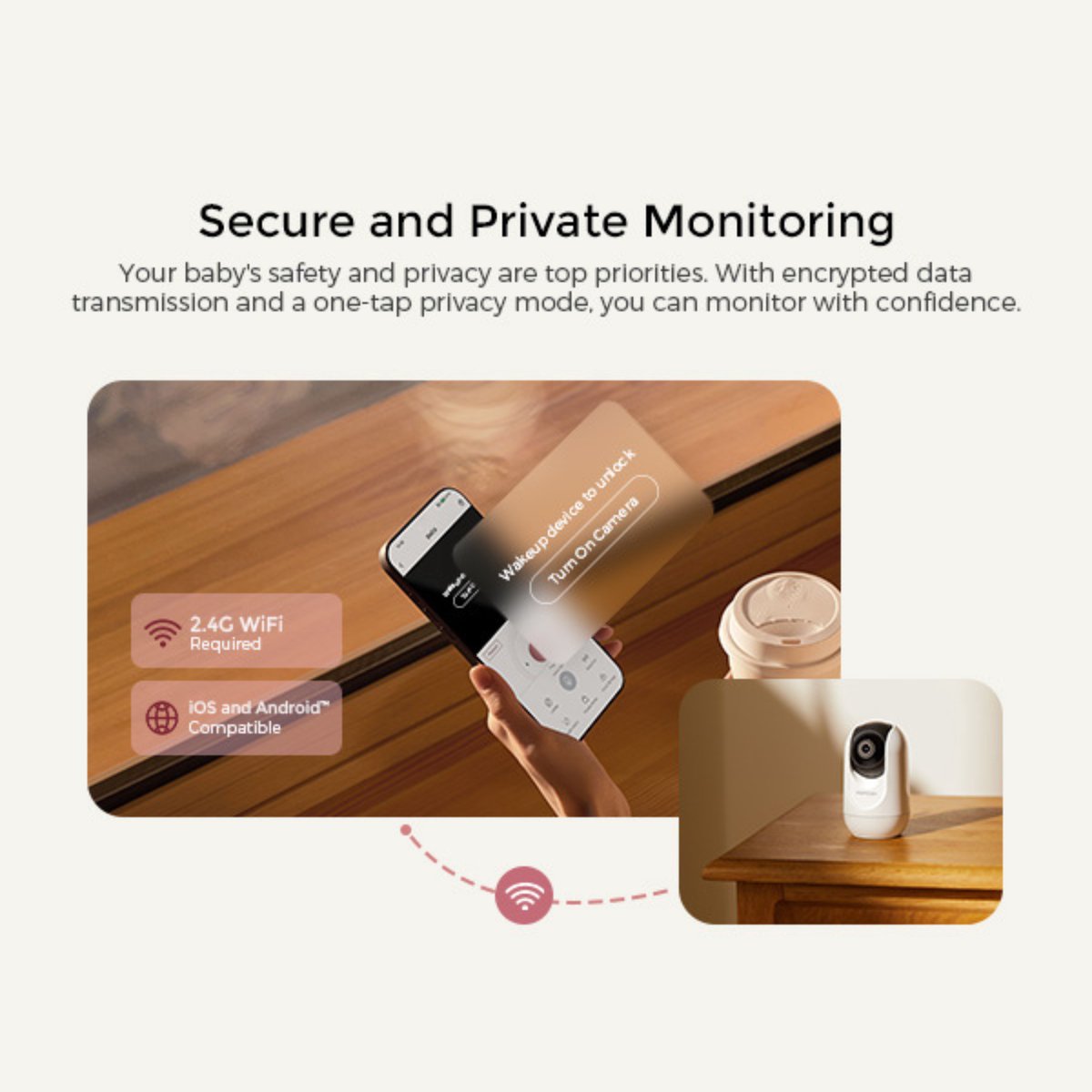 Momcozy BM04 Babyfoon met HD Video en Nachtzicht - afbeelding 3