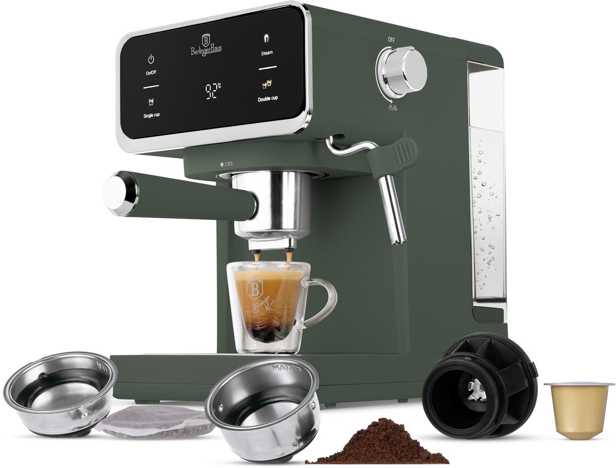 Berlingerhaus 9850 - Espresso - koffie - Senseo - Touchscreen - Machine - Matt Green Collection