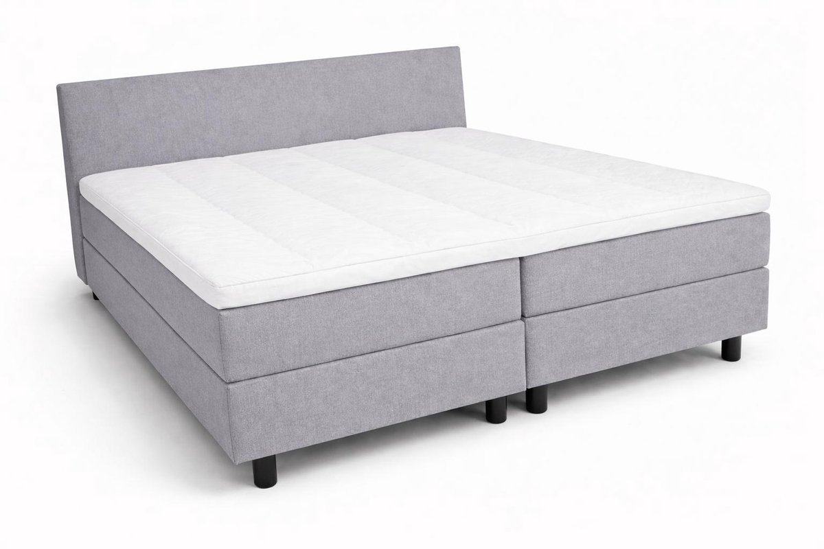 Boxspring Ayla Royal - 120x200 Compleet - Grijs Glad - Ayla Matrassen - 1 persoons