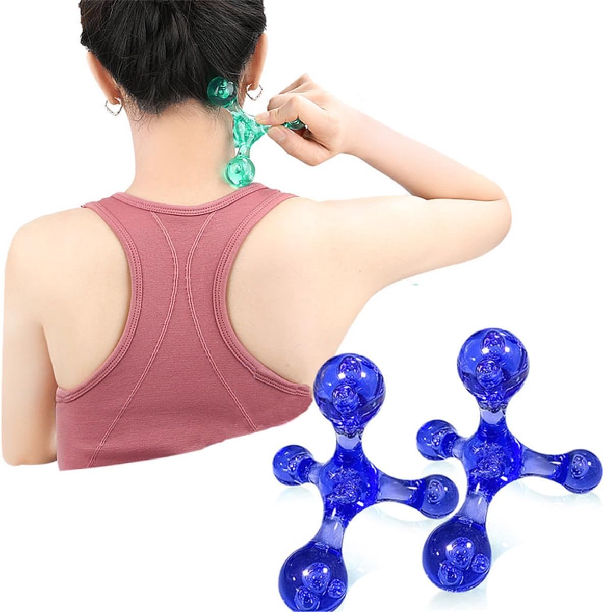 Massage Tool - Spier Ontspanning - Pijn Verlichting - 4 Punten Design - 8.5 x 8.2 cm - Blauw