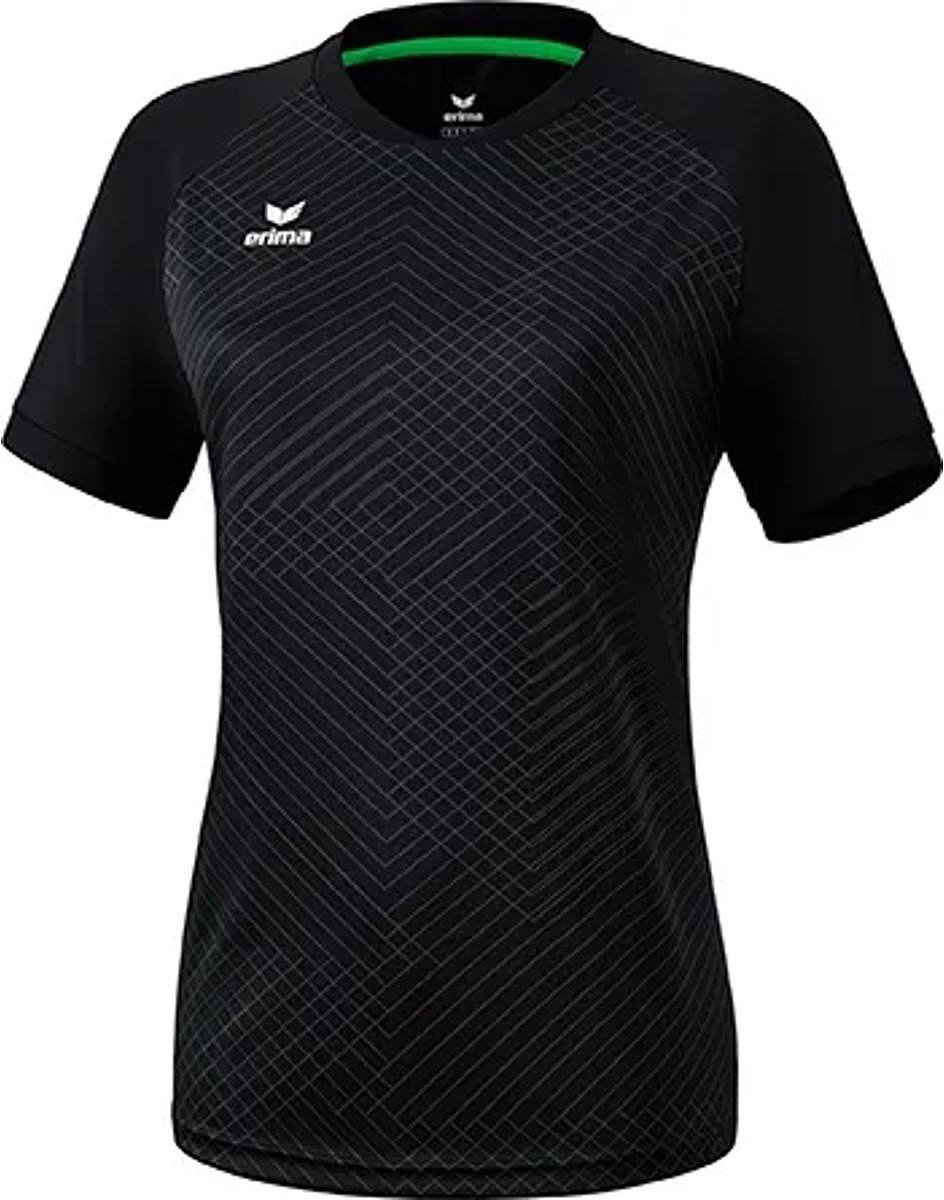 Erima Madrid Shirt Korte Mouw Dames - Zwart | Maat: 36