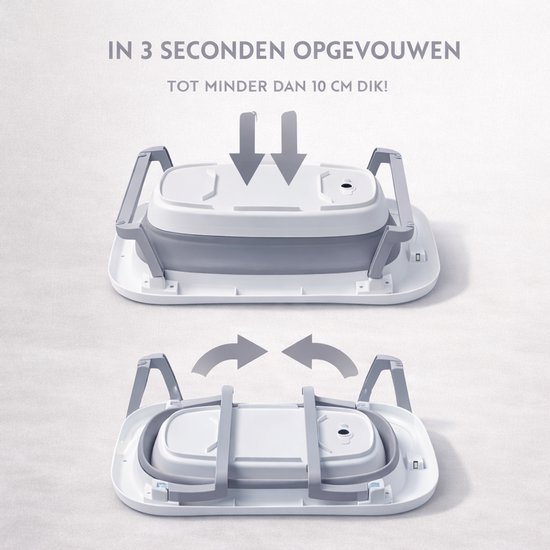 GoudenGracht Baby Bad - Babybad - Babybad met standaard - Opvouwbaar - Digitale Thermometer - Grijs van Merkloos — afbeelding 3