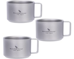 Titanium Koffiebeker - Mini Mok Espresso - Outdoor Camping Reizen - Dubbele Wand Isolatie - 100 ml Capaciteit