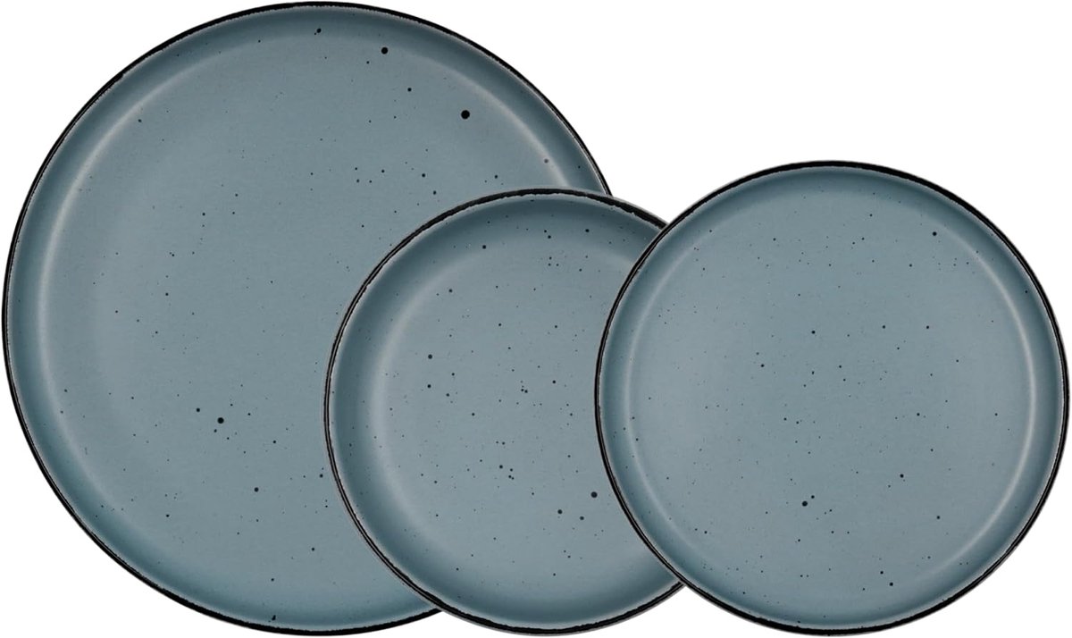 Keramisch Servies - Dinerset - Dagelijks Gebruik - Handgeschilderd Design - 12 Delig - Blauw