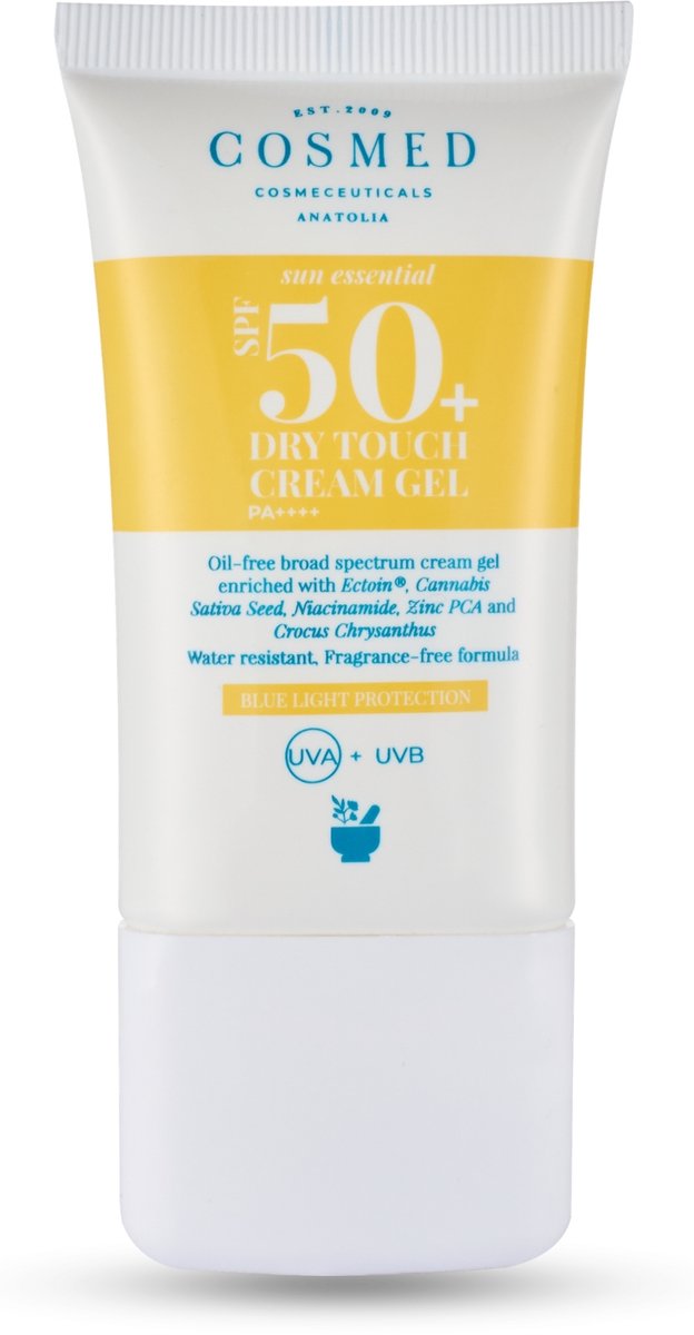 Cosmed Dry Touch Cream Gel SPF50+ – Zonnebrandcreme voor Gemengde tot Vette Huid – Matterend, Olievrij, Waterbestendig – 40 ml