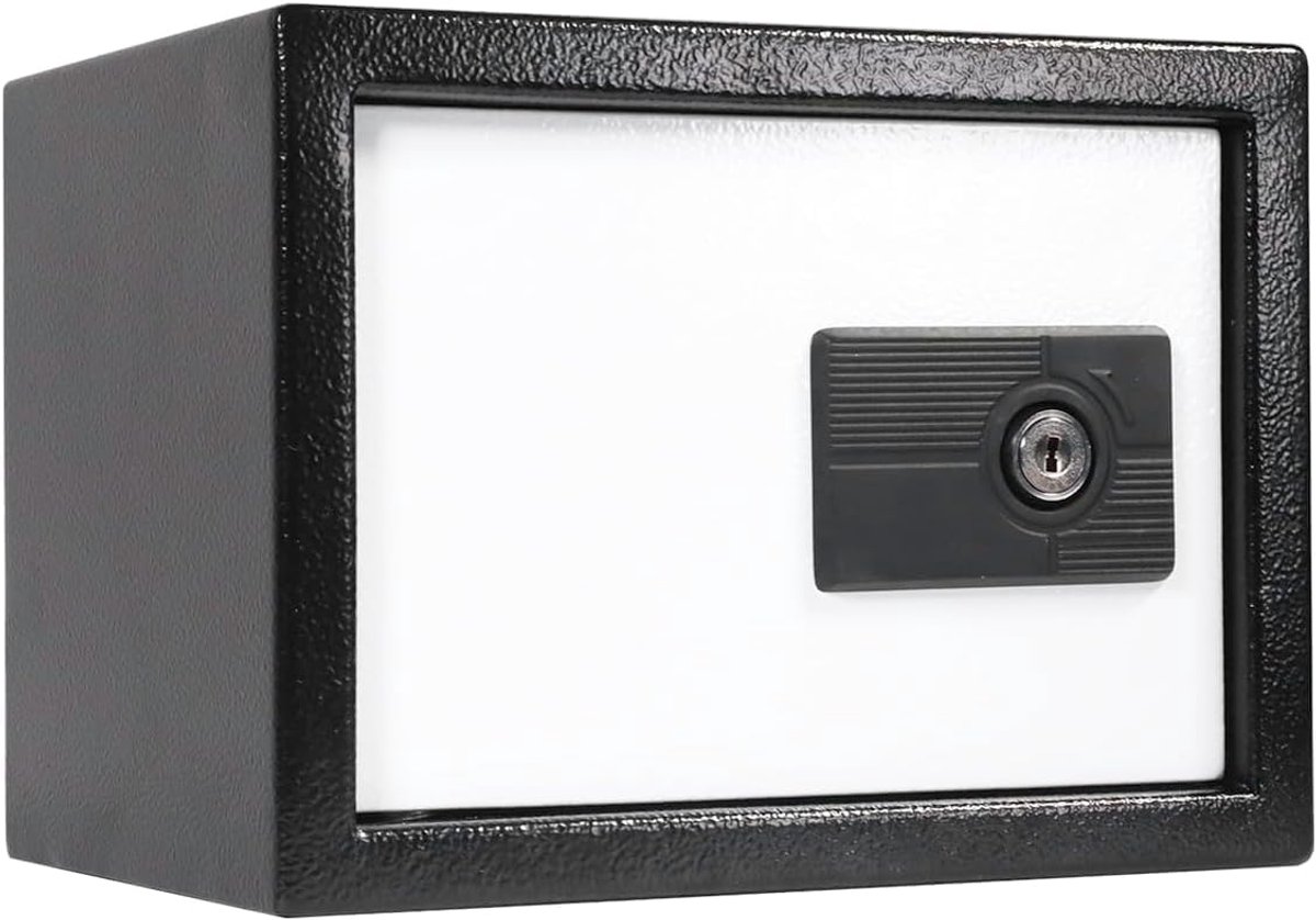 Meubelkluis - Wandkluis - Thuis opbergen - Sleutelslot beveiliging - 17x23x17 cm - Zwart-wit