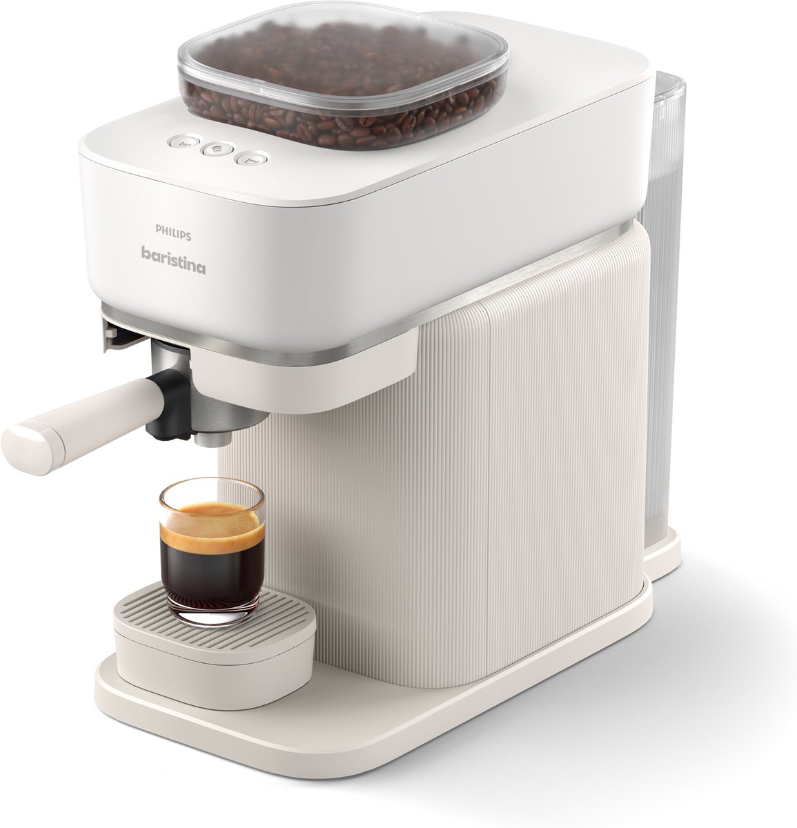 Philips BAR305/00 Baristina - Semi-Automatische Espressomachine - Pistonmachine - Koffiemachine met Bonen - Wit — afbeelding 1