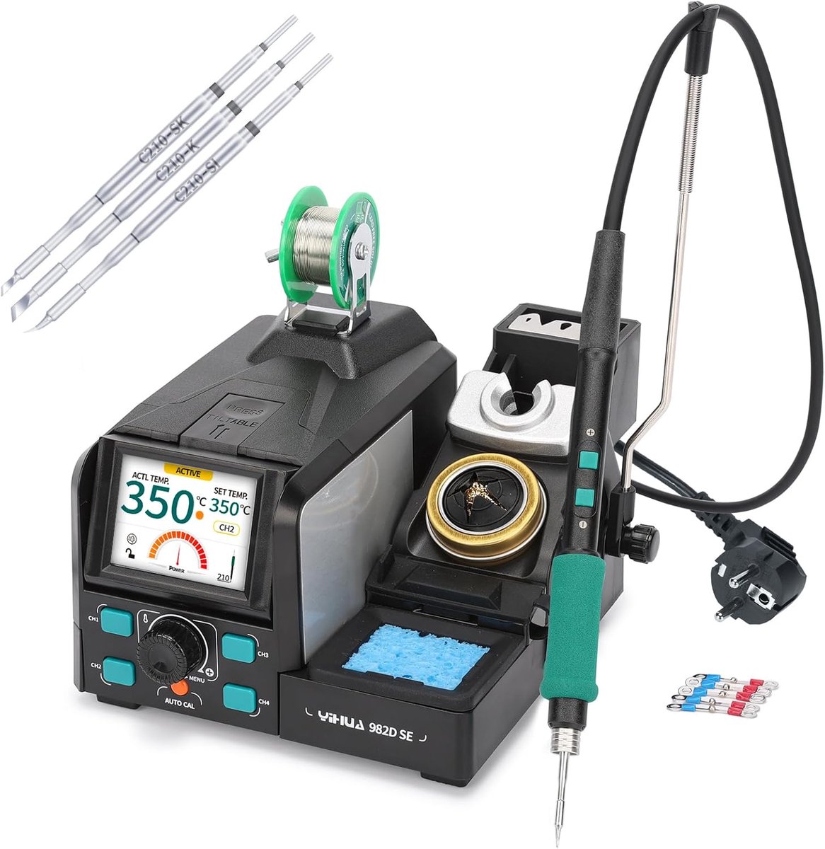 Precisie Soldeerstation - Elektronisch Gereedschap - Fijn Soldeerwerk - Automatische Kalibratie - 200W Vermogen - Zwart