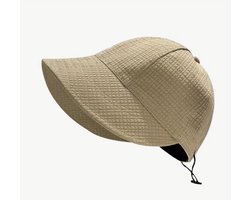 Women's Sun Hat Wide Brim - Sun Hat UV Protection - Hiking Fishing Hats - Zonnehoed Dames - Opvouwbare Strandhoed met Brede Rand - Hoofdomtrek 48-52 cm - khaki