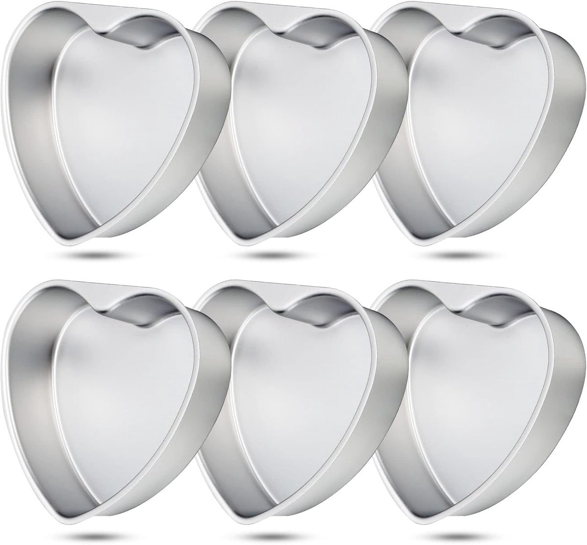 Hartvormige Bakvormen - Taartvormen Set - Zelf Bakken - Aluminium Legering - 20 cm - Zilver