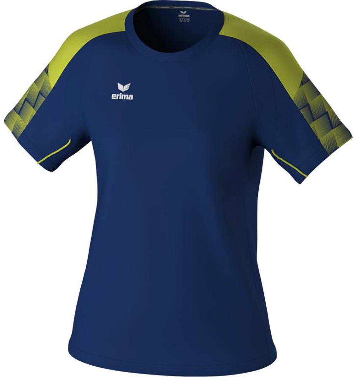Erima Evo Star T-Shirt Dames - Marine / Geel | Maat: 40