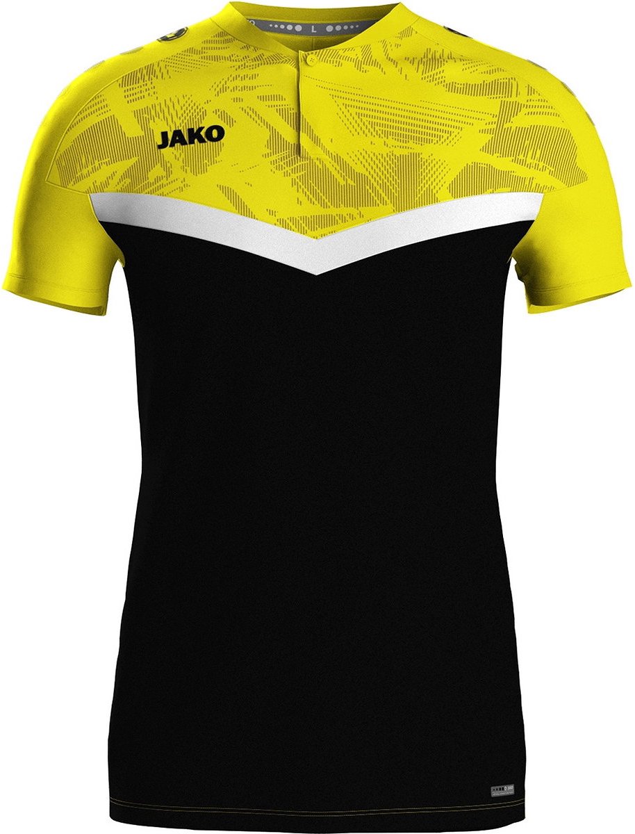 Jako Iconic Polo Heren - Zwart / Zachtgeel | Maat: 4XL