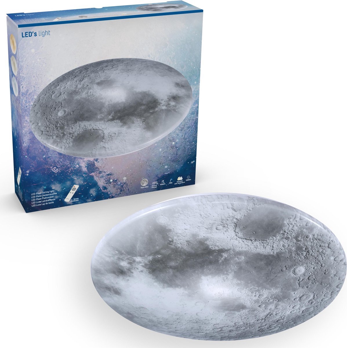 LED's Light Maan Plafondlamp voor de Slaapkamer - Dimbaar met afstandsbediening - 40 cm - Plafonniere - Plafonnieres - Plafondlampen - Plafond lamp