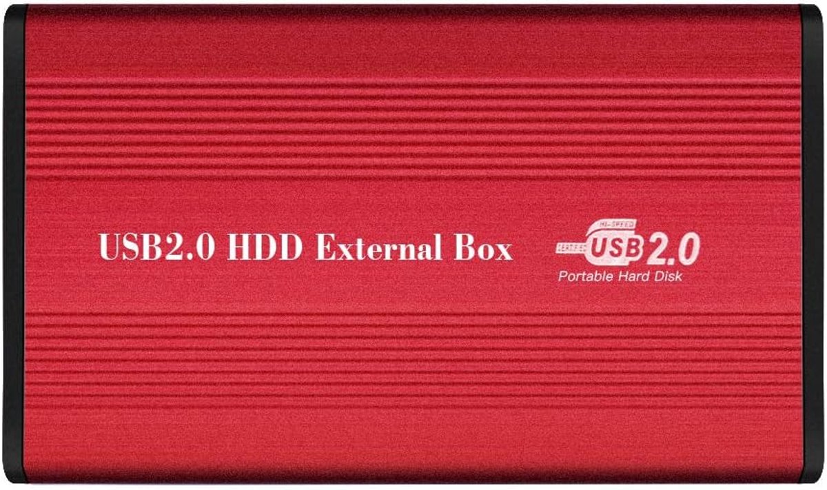 USB Harde Schijfbehuizing - Externe HDD Behuizing - Gegevens Overzetten - Aluminium Legering - 25 Inch - Rood