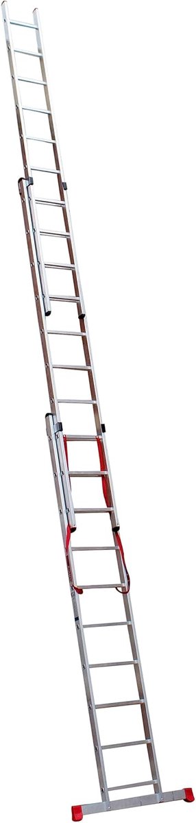 Uitschuifladder - Telescoopladder - Klussen Huis Tuin - Stabilisatiestang EN131 Gecertificeerd - 6.5 Meter - Zilver