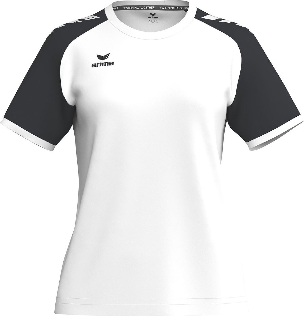 Erima Wings Shirt Korte Mouw Dames - Wit / Zwart | Maat: 42