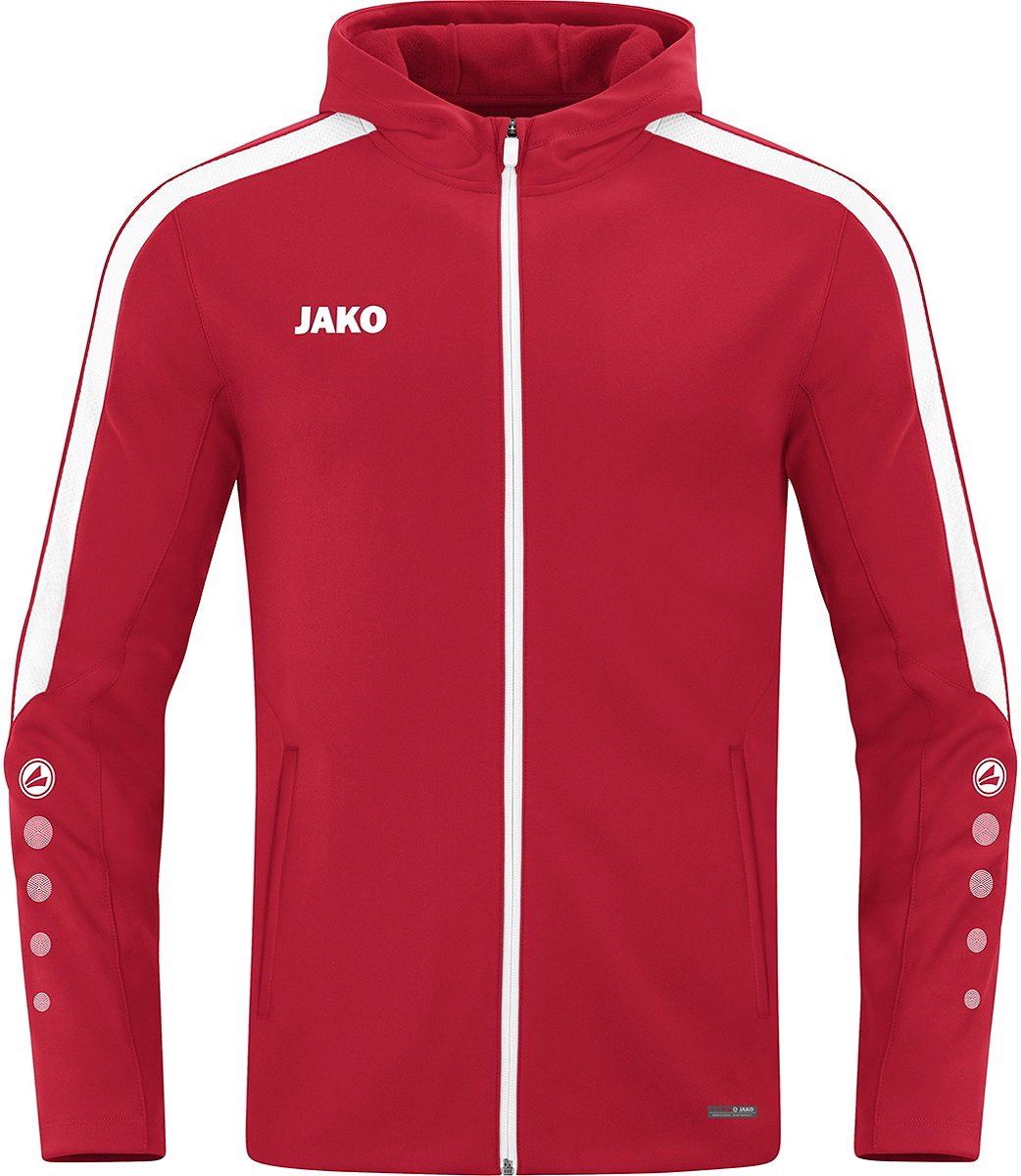 Jako Power Jas Met Kap Heren - Rood | Maat: L