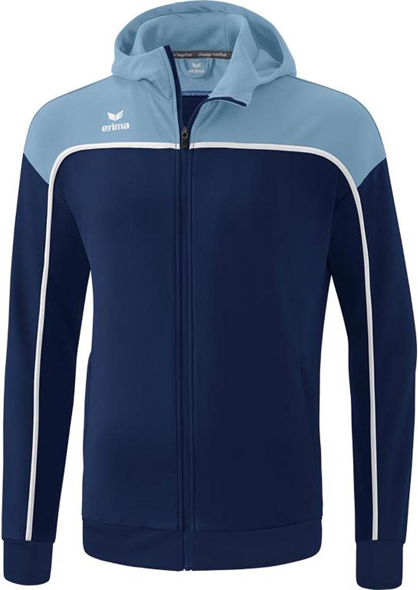 Erima Change Trainingsjack Met Capuchon Kinderen - New Navy / Faded Denim / Wit | Maat: 164
