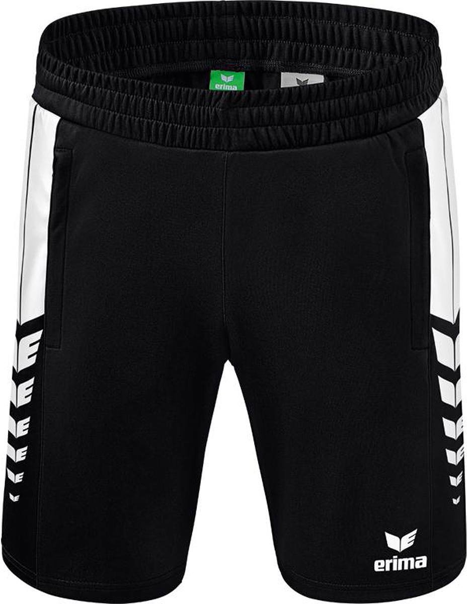 Erima Six Wings Worker Short Heren - Zwart / Wit | Maat: L