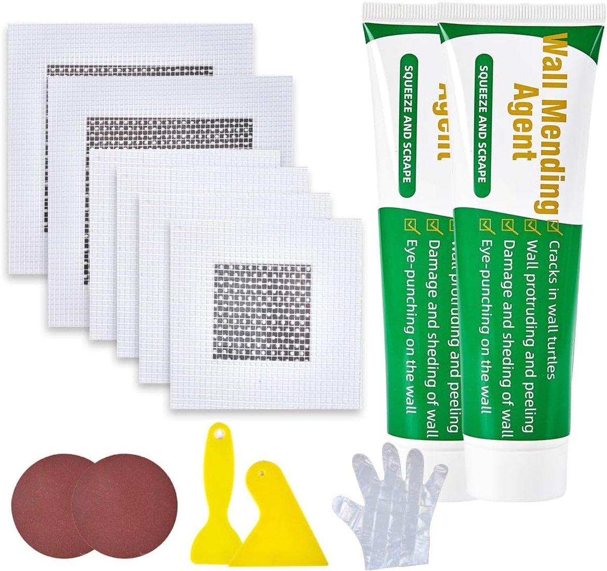 Gipsplaten reparatieset - Muur herstelkit - Gaten vullen - Sneldrogende pasta - Groot formaat