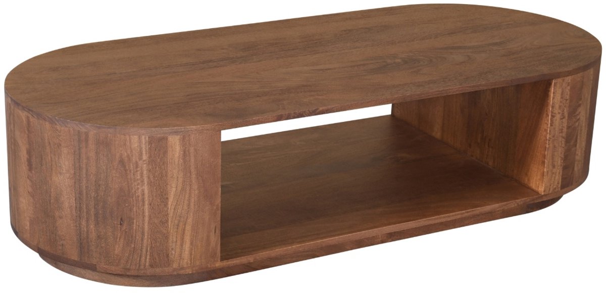 DÉJA Living Salontafel Ashley - Ovaal Donkerbruin Hout - 140x60x35cm