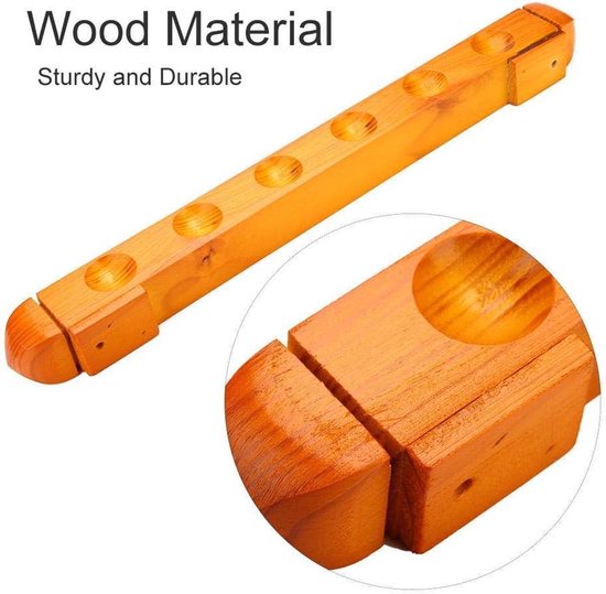 Biljart Keu Houder - Wandmontage Plank - Biljart Spel - Ruimte voor Zes Keus - 40 x 3.5 cm van Merkloos — afbeelding 5