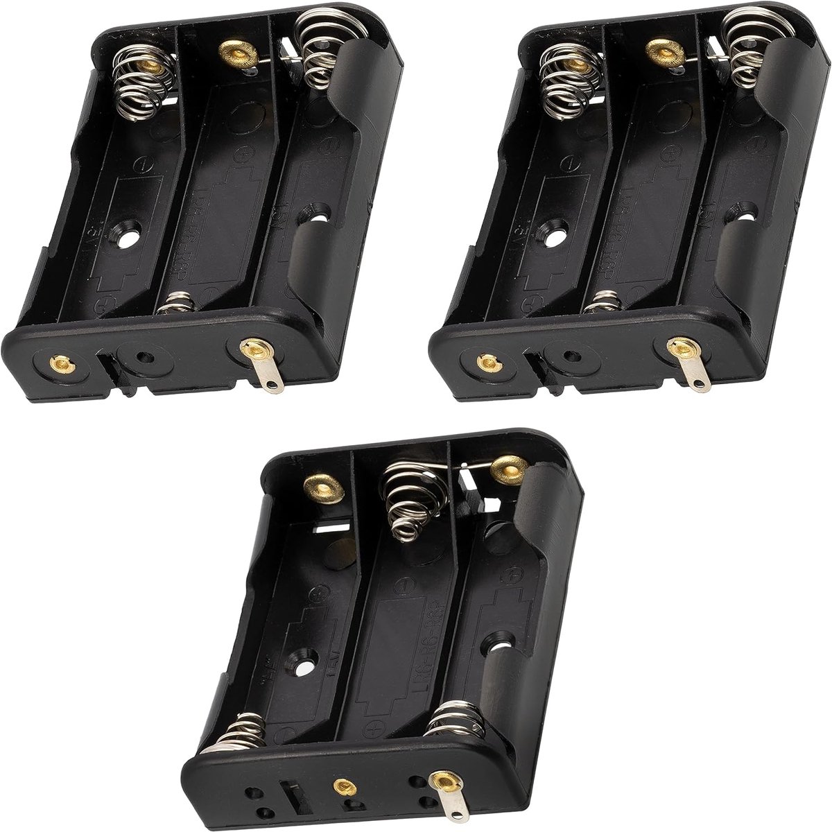 Batterijhouder Set - Batterij Behuizing - Batterijen Opslag - Drie Stuks - 5.8 x 4.7 cm