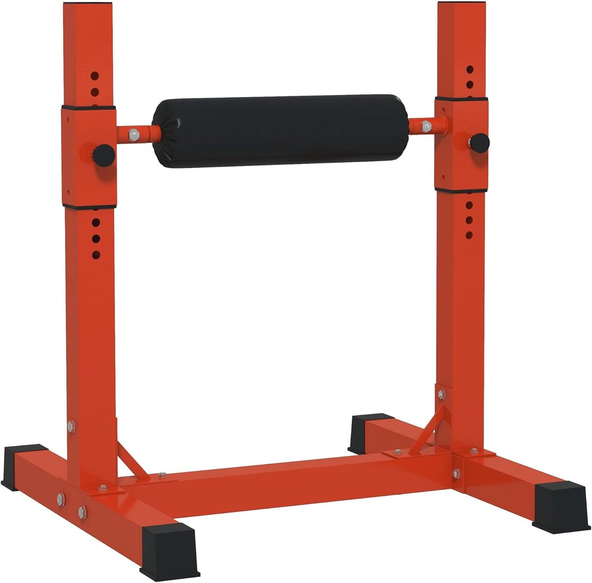 Squat Stand - Split Squat Trainer - Krachttraining Onderlichaam - 12 Niveaus Verstelbaar - 68cm Hoog - Rood