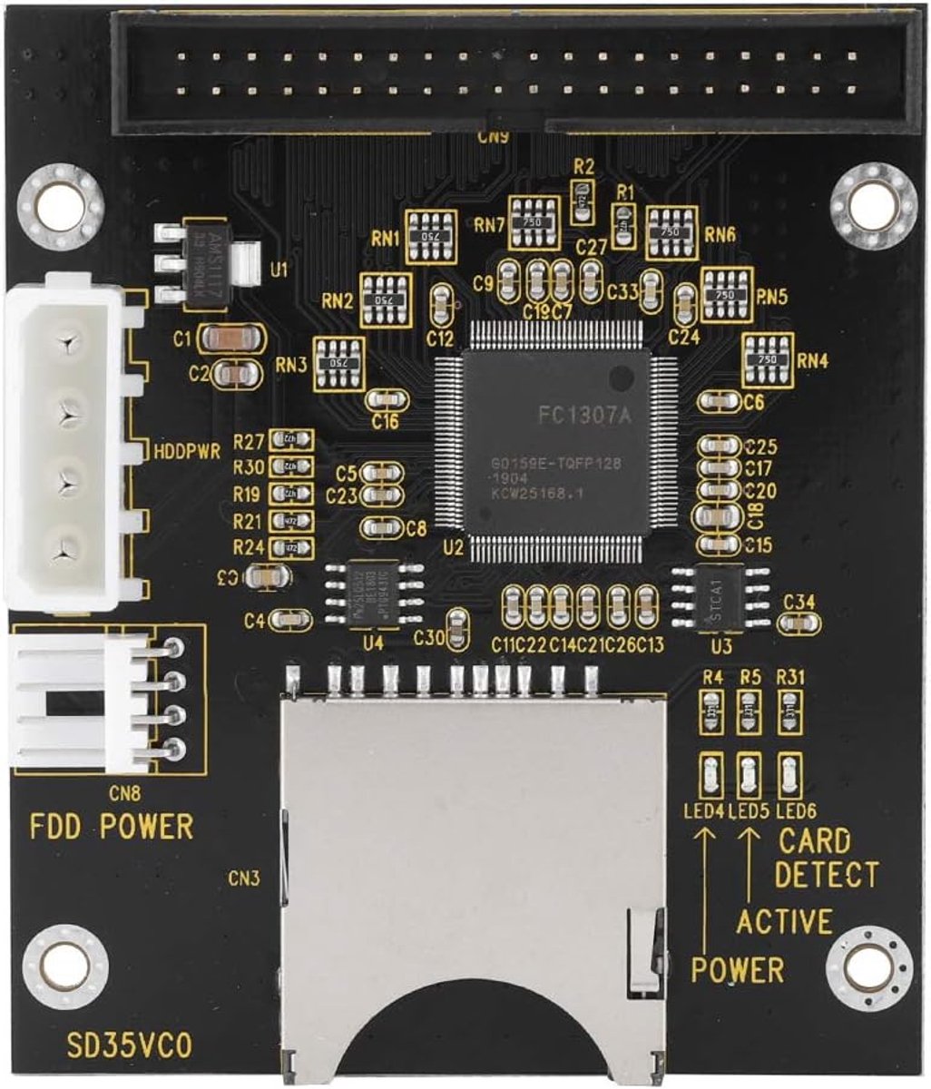SD naar IDE Adapter - Geheugenkaart Converter - Oude PC Upgrade - Opstartbare Oplossing - 6x4x1 cm - Zwart