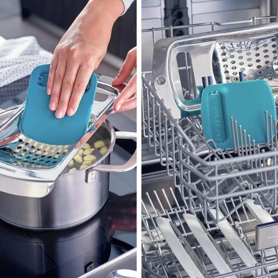 Spätzleschaaf - Knopelmaker Deegmaker - Snel Pasta Maken - Ergonomische Deegschraper - 34.5x16cm - Zilver Grijs — afbeelding 4