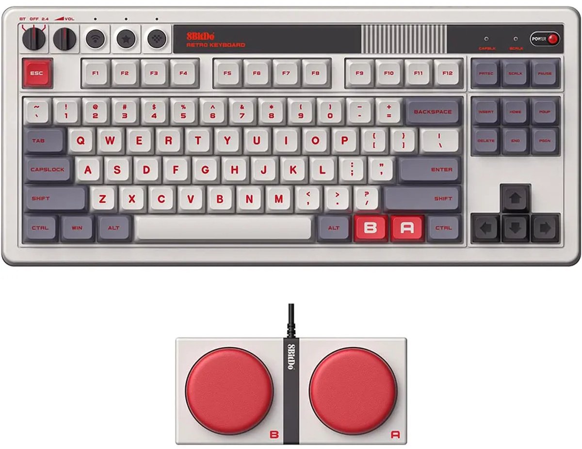 8bitdo Retro Gaming Mechanisch Toetsenbord Grijs